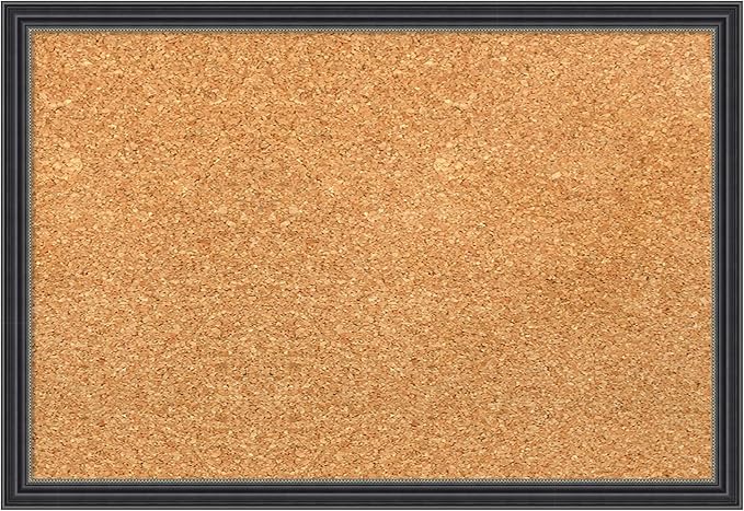 Amanti Art Natural Cork Board for Wall, 13x19 Vision Board with Black Wood Frame, Small Corkboard Office Decor for Home Organization, Traditional Corkboard Pinboard to Display Items for Home-DeskLoop Office