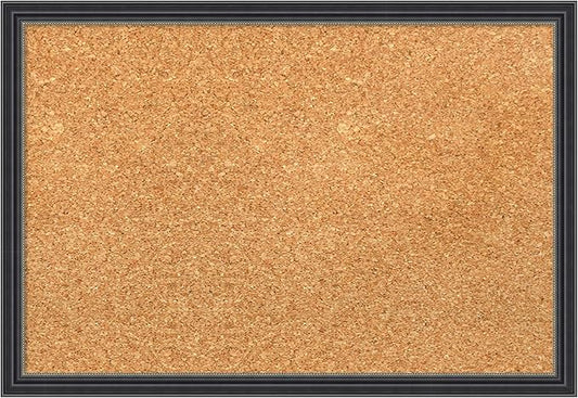 Amanti Art Natural Cork Board for Wall, 13x19 Vision Board with Black Wood Frame, Small Corkboard Office Decor for Home Organization, Traditional Corkboard Pinboard to Display Items for Home-DeskLoop Office