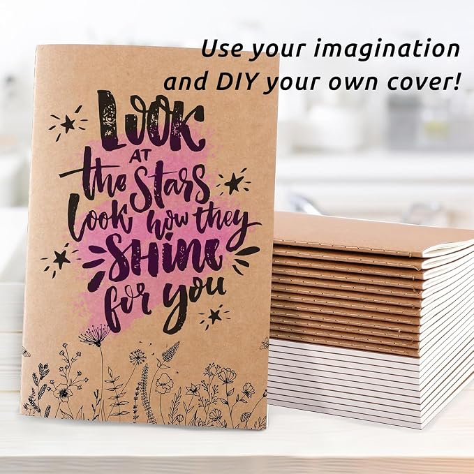 100 PCS A5 Lined Notebooks Bulk, 8.3"x5.5" Kraft Paper Journals - Image 5