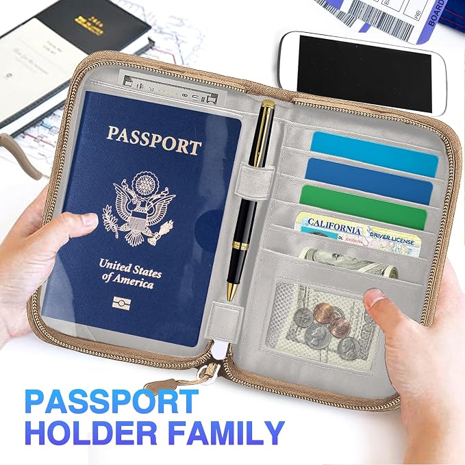 Passport Holder for Travel, Women Rfid Blocking Passport Wallet, Travel - Image 6