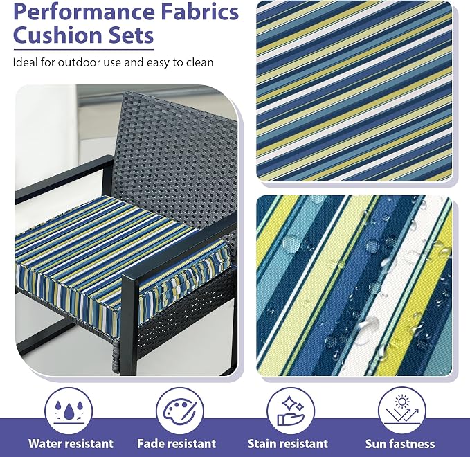 IPYNBAP Outdoor Chair Cushions Set of 4 -Waterproof Outdoor Seat Cushions - Image 3