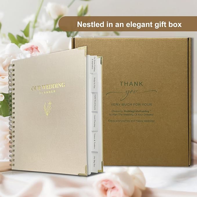 LADY&HOME Wedding Planner Book and Organizer, Linen Cover Wedding Planner Binder - Image 7