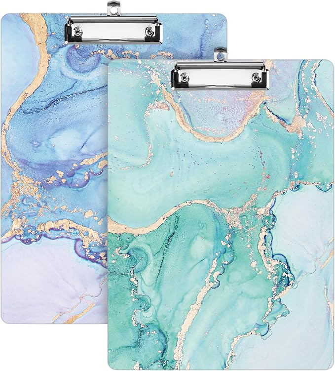 Sooez 2 Pack Clipboard, Colored Cardboard, Hardboard Clip Boards 8.5 x 11 by Sooez