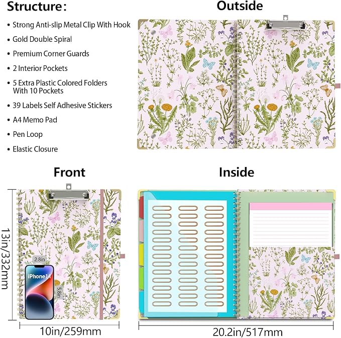 Clipboard Folder with Notepad Refillable Lined - Image 2