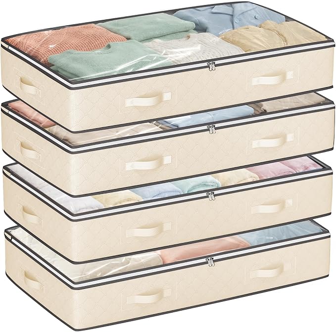 90L Under Bed Storage Containers, Closet Organizers and Storage Bins, Foldable by BuddingJoy-BuildaJoyfulLifeforYou