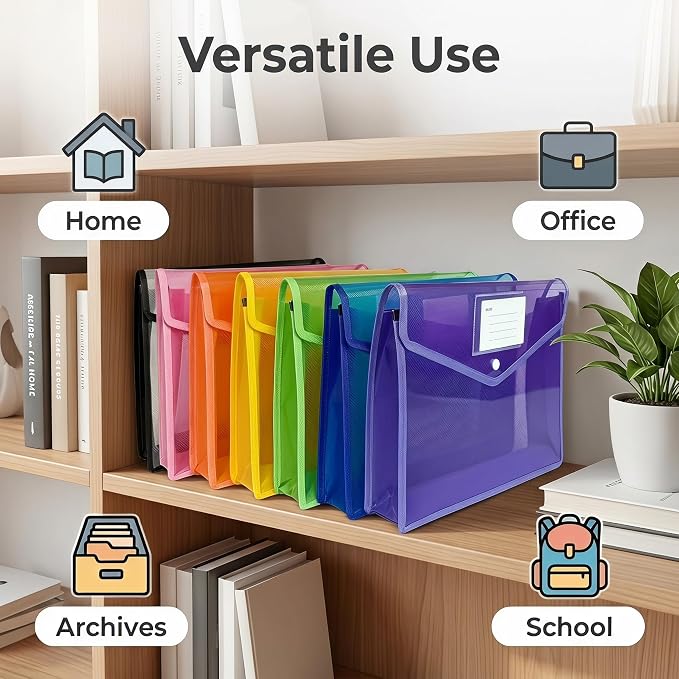 7 Pack Plastic Expanding File Folders - Image 7