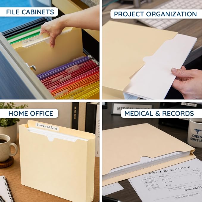 Blue Summit Supplies 1 Inch File Jacket Expansion, Pocket File Folders Letter - Image 6