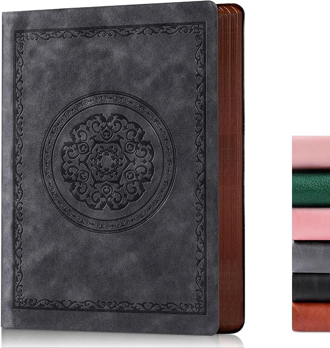 Fetinar 300 Pages Leather Blank Journal Notebook, Softcover Leather Blank by Fetinar