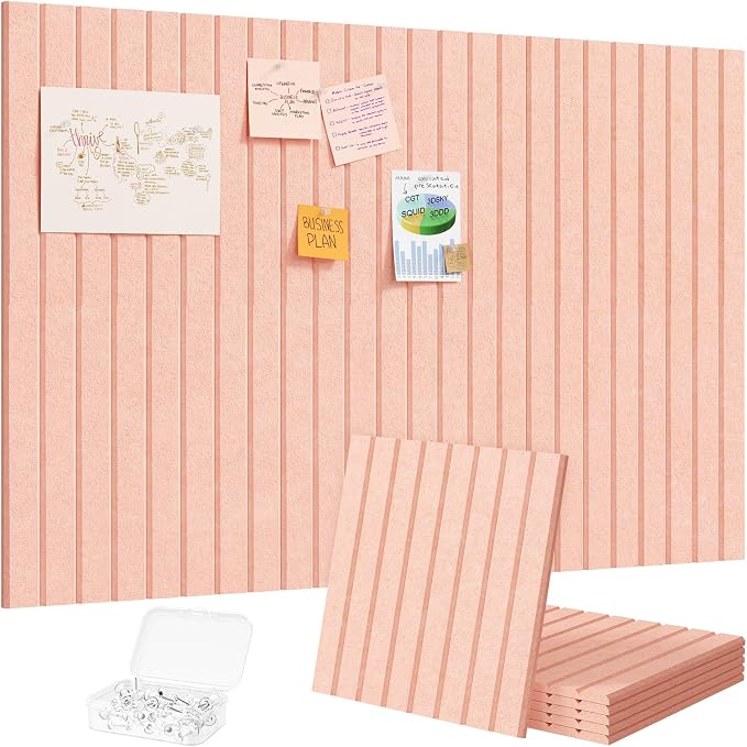 Lifewit Felt Slatted Bulletin Board, 6 Pack Self-Adhesive Panel, Cork Board by Lifewit
