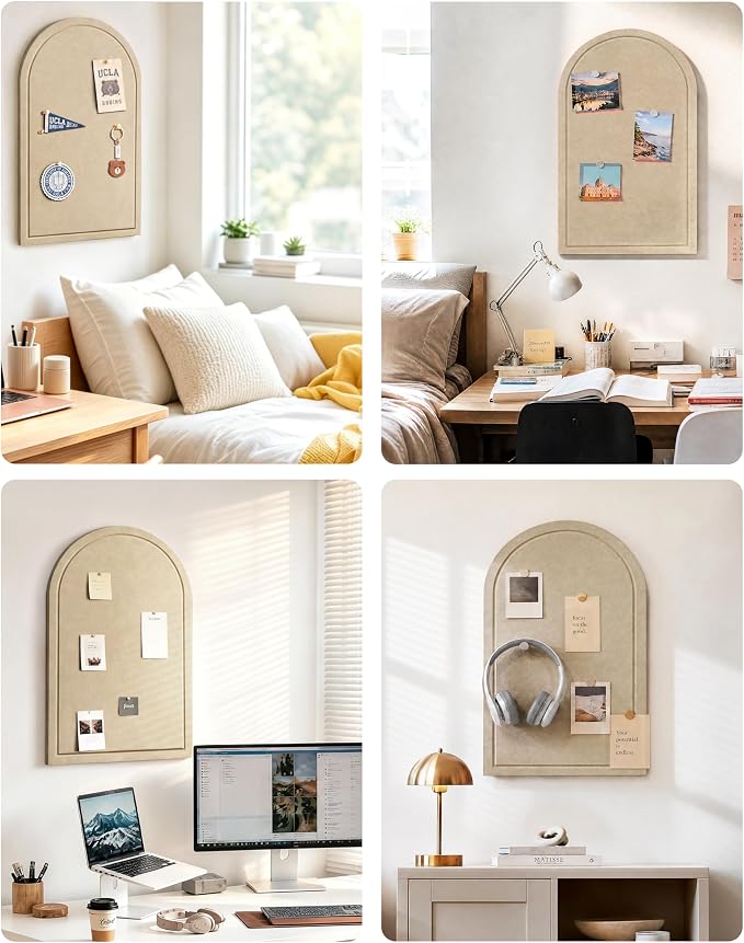 Large Arched Felt Bulletin Board 24"x16", 1/2" Thick Foldable Pin Board - Image 5