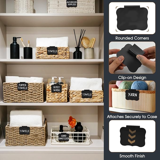 12pcs Black Basket Labels Removable PVC Labels | Clip On - Image 7