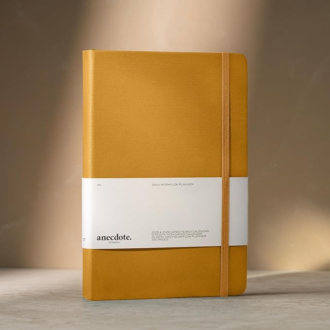 Anecdote 2025-2026 Planner: A Monthly, Weekly & Daily Planner 2025-2026 for Planning Your Success - A5 Size Hardcover Start Anytime and Achieve your Goals - Mustard-DeskLoop Office