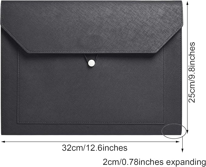 PU Leather A4 File Folder Document Holder 2 Pockets Portfolio Envelope Folder - Image 2