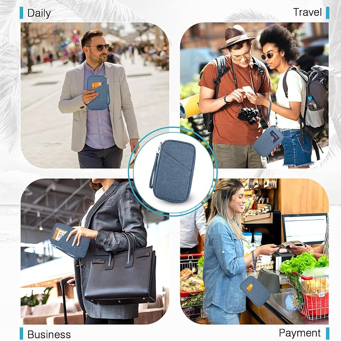 Passport Holder Family, Women Rfid Blocking Passport Wallet, Travel Essentials - Image 5