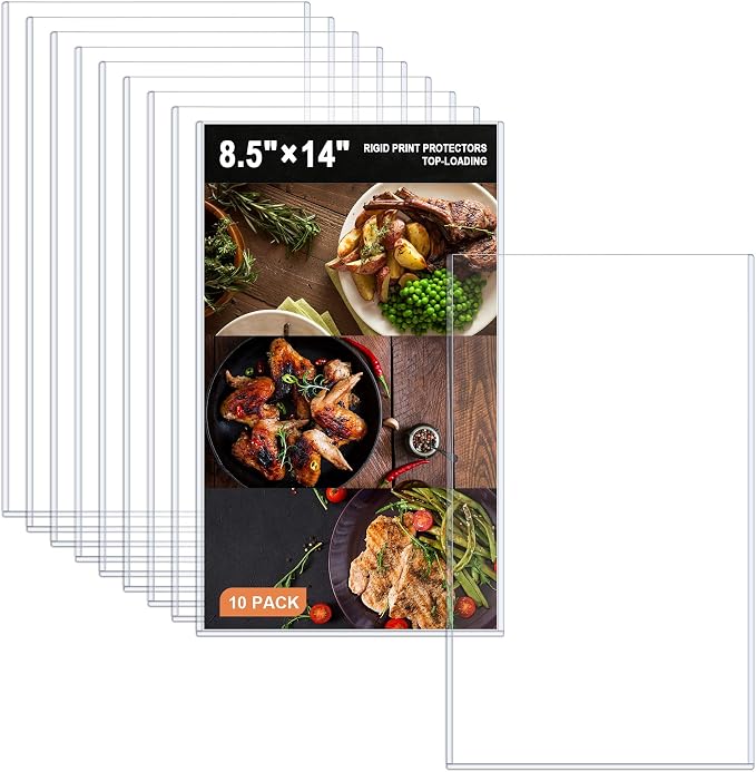 Ndsox 10 Pack 8.5" x 14" Rigid Print Protectors Clear Hard Plastic Sheet by NDSOX