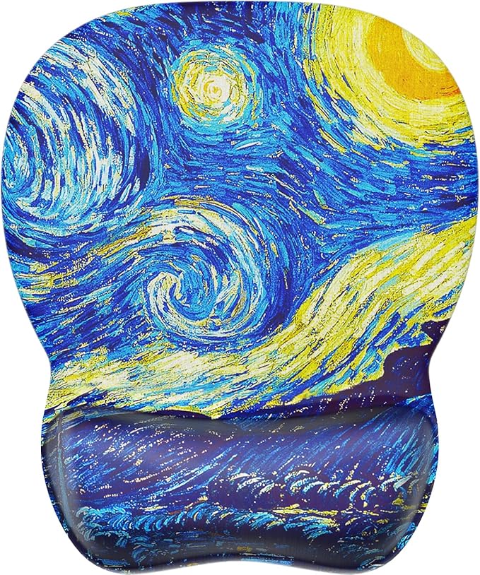 MROCO Ergonomic Mouse Pad with Gel Wrist Rest, 9.4 x 8.1 in, Starry Night | by MROCO