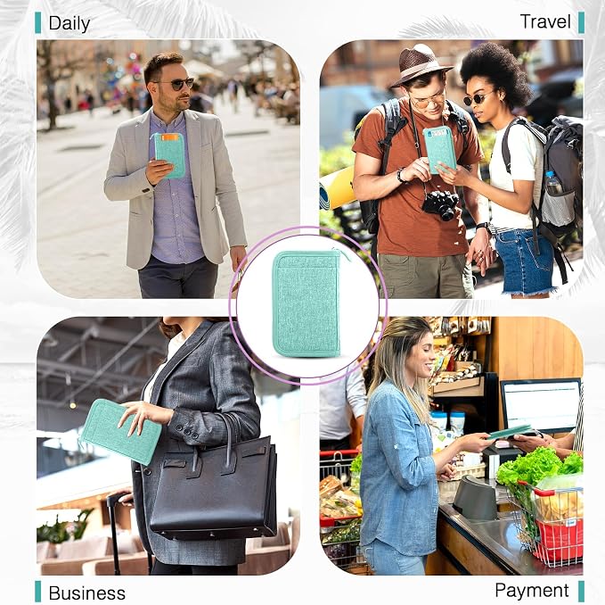 Single Passport Holder for Travel, RFID Travel Document Organizer for Women - Image 6