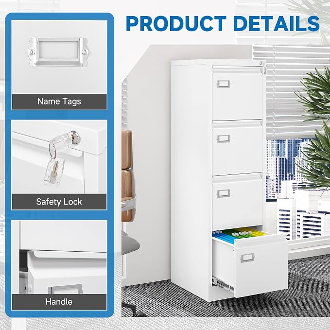 BYNSOE 4 Drawer File Cabinet - Image 9