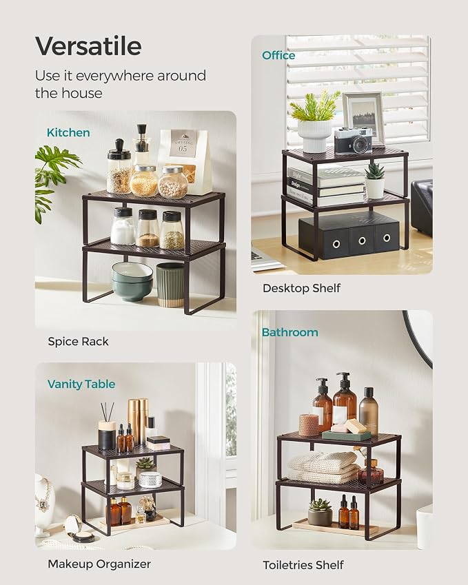 SONGMICS Spice Racks, Countertop Organizers, Shelf Risers, Expandable - Image 6
