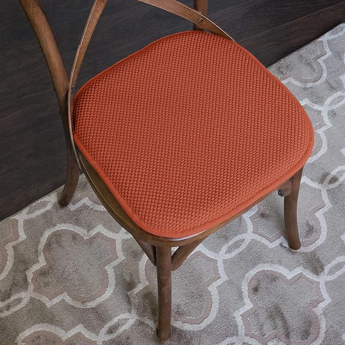 Sweet Home Collection Chair Cushion Memory Foam Pads Honeycomb Pattern Slip Non - Image 5