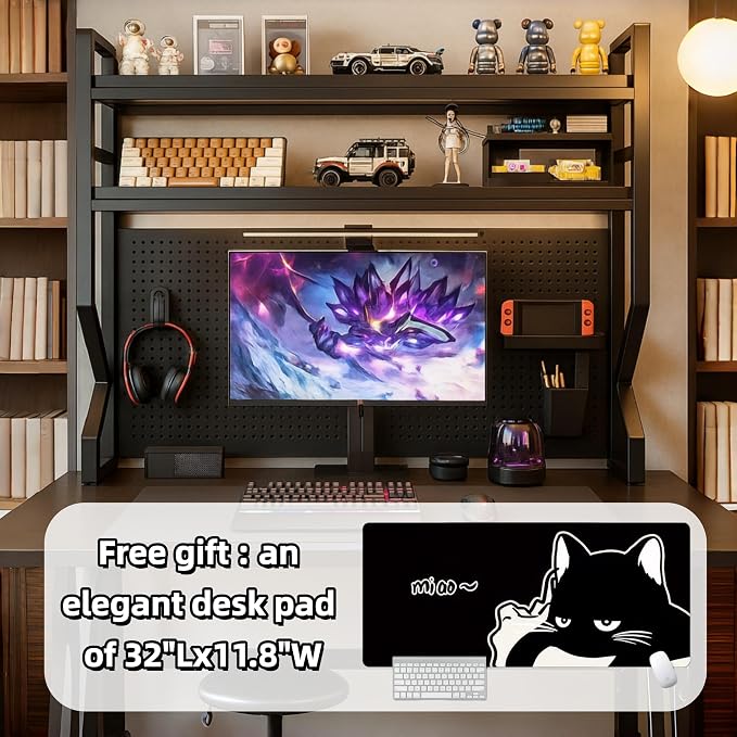 Desktop Hutch Bookshelf, Many Gifts, Metal Desktop Bookcase - Image 3