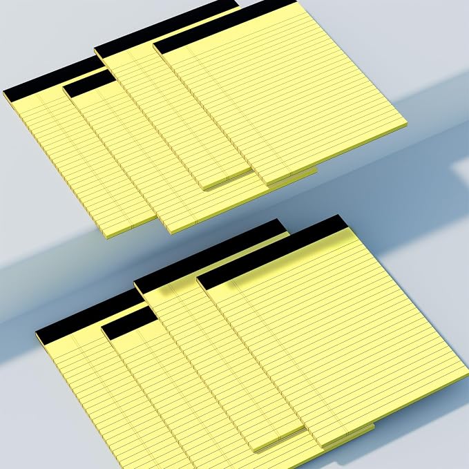 8 Pack Yellow Legal Pads 8.5x11 Yellow Notepads 30 Sheets Perforated Yellow - Image 4