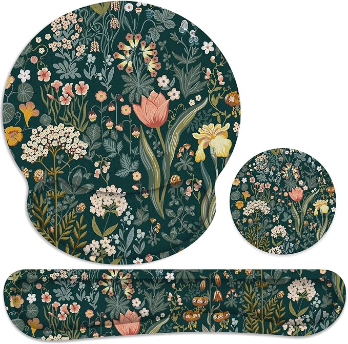 Ergonomic Mouse Pad with Wrist Rest and Keyboard Wrist Rest, Mousepad and Wrist by GJGOO