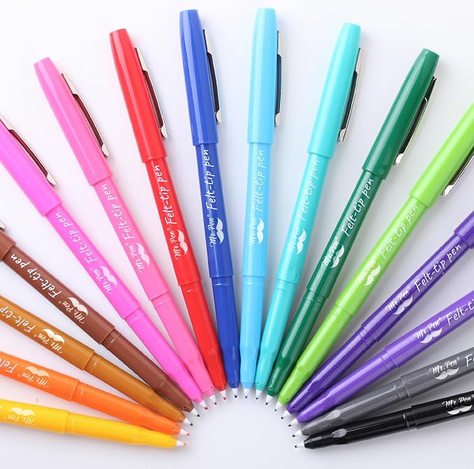 Mr. Pen- Felt Tip Pens, 16 Pack, 0.7 mm, Colorful Felt Tip Pens, Fast Dry | No - Image 6