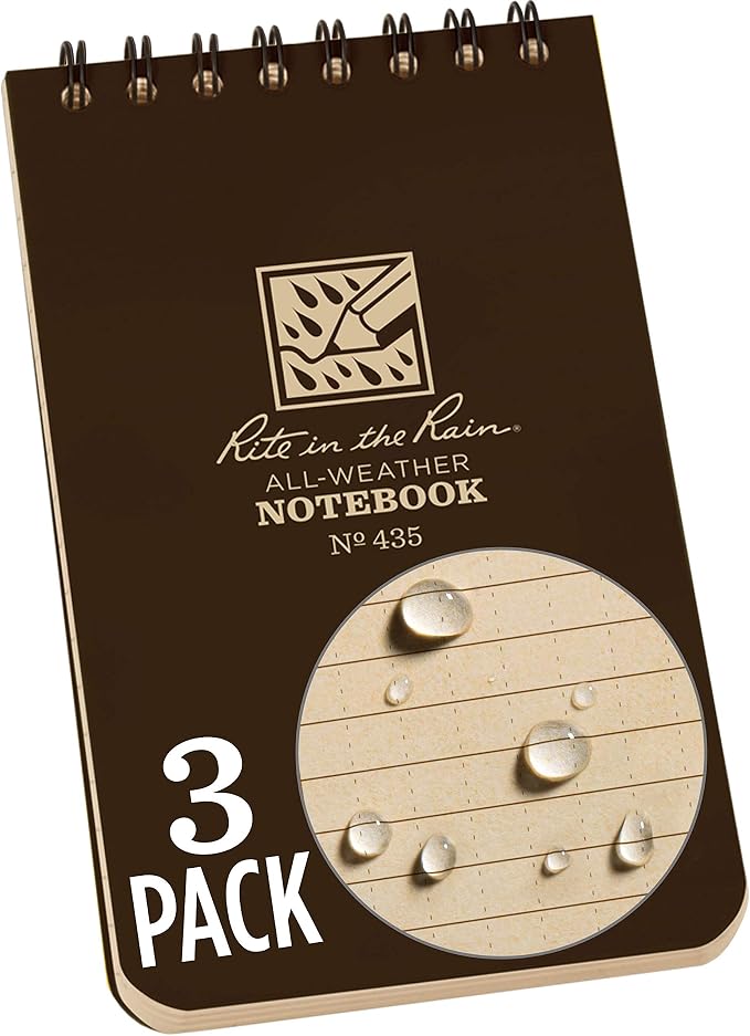 Rite in the Rain Weatherproof Top Spiral Notebook, Universal Pattern, 3 Pack by RiteintheRain