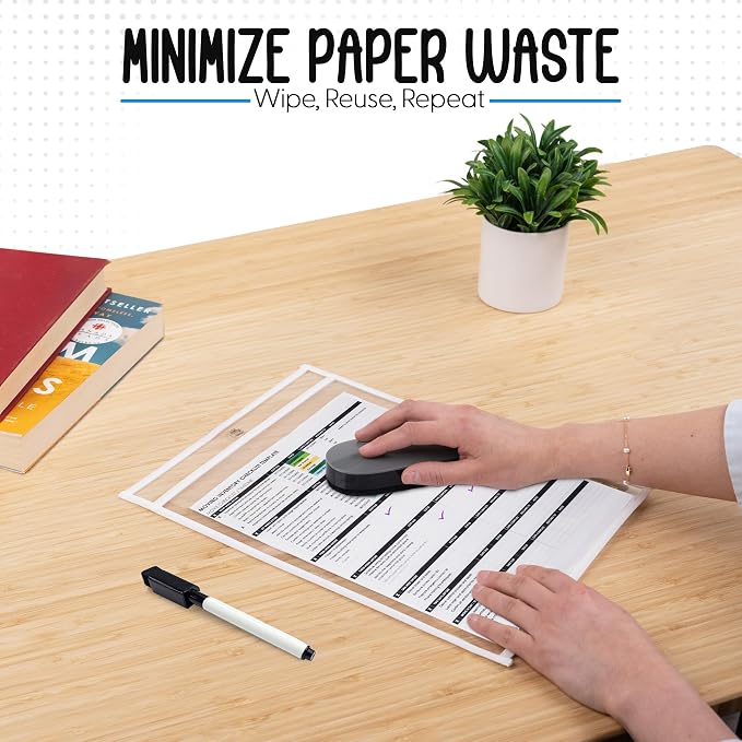 Essex Wares - 5 Pack, Job Ticket Holders, Reusable & Easy Erase Plastic Invoice - Image 3
