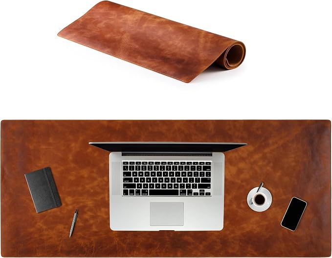 Node Leather Calfskin Leather Desk Pad – Executive Office Desk Mat by NodeLeather