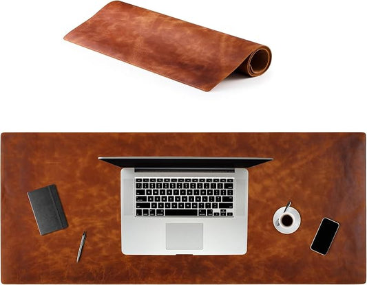 Node Leather Calfskin Leather Desk Pad – Executive Office Desk Mat by NodeLeather