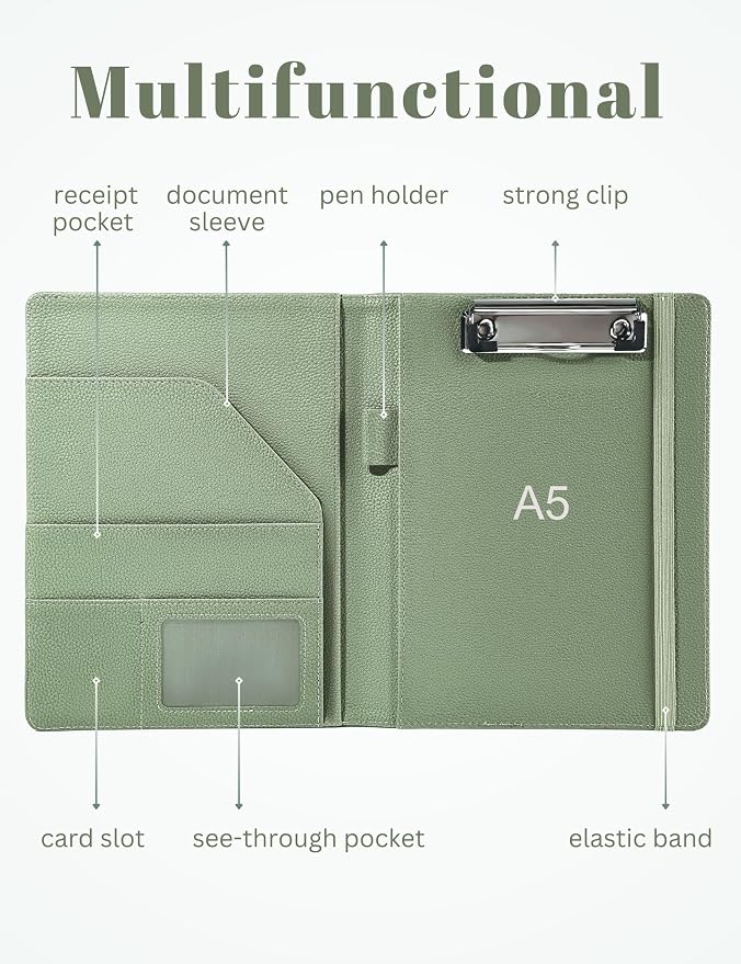 Mymazn Junior Padfolio Portfolio Folder, Small A5 Clipboard - Image 2