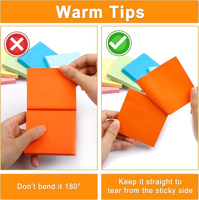 Sticky Notes, Shuttle Art 60 Pads Bright Stickies, 6 Assorted Colors, 3x3 Inches, 100 Sheets/Pad Sticky Pads for Home, School, Office-DeskLoop Office