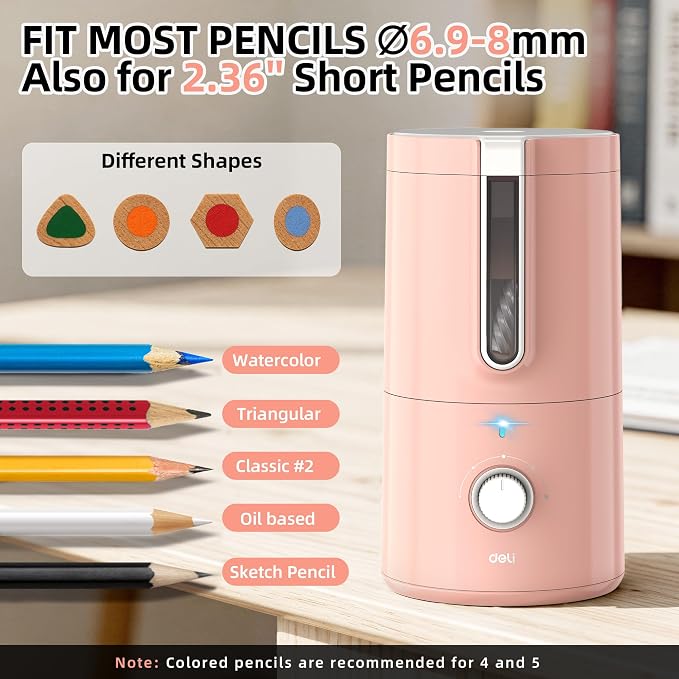 deli Electric Pencil Sharpener, Fully Automatic Pencil Sharpener - Image 3