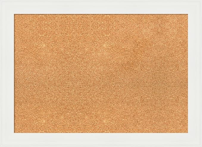 Amanti Art Natural Cork Board for Wall, 21x29 Vision Board with White Frame, Medium Corkboard Office Decor for Home Organization, Casual Corkboard Pinboard to Display Items for Home Organization in-DeskLoop Office