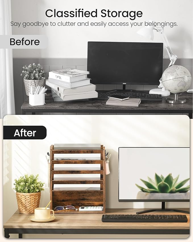 CHOEZON Wall File Organizer, 6-Tier Vertical Mount Hanging Holder - Image 7