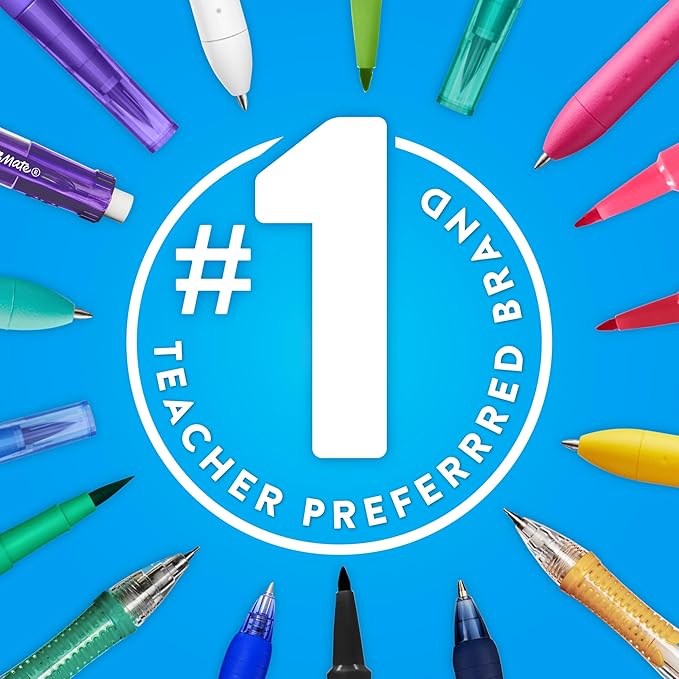 Paper Mate Felt Tip Pens, Flair Marker Pens, Medium Point, Assorted, 24 Count - Home, Office, Back to School, Teacher Supplies-DeskLoop Office