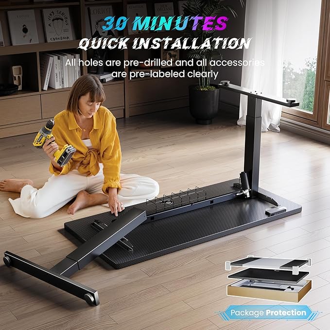 SIAGO Electric Standing Desk Adjustable - 55 x 24 Inch Sit Stand up Desk with Cable Management - 3 Memory Preset Adjustable Height Table-DeskLoop Office