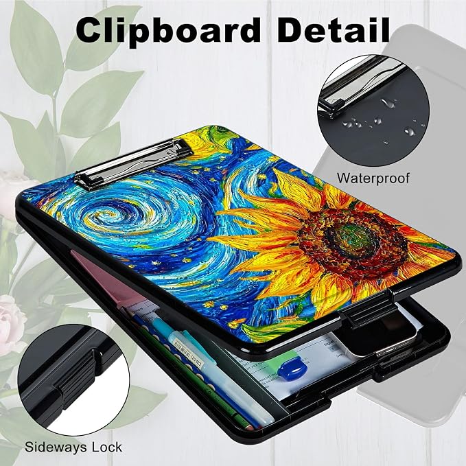 Starry Sunflower A4 Clipboard - Image 3