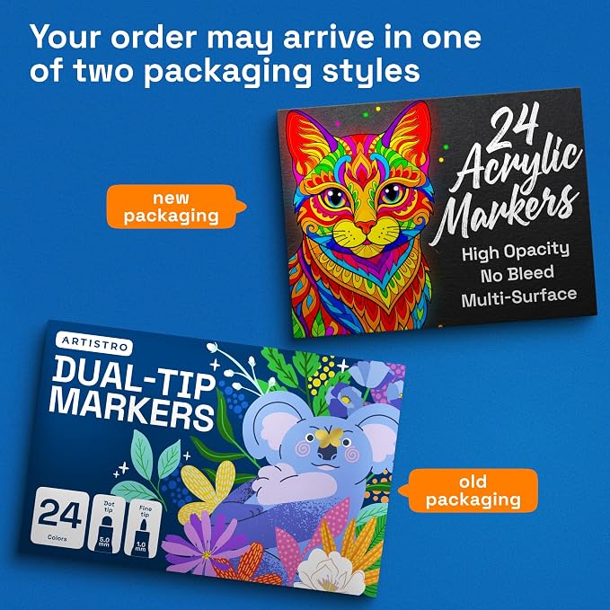 ARTISTRO 24 Precision Dual-Tip Acrylic Paint Markers – Paint Pens Set - Image 9