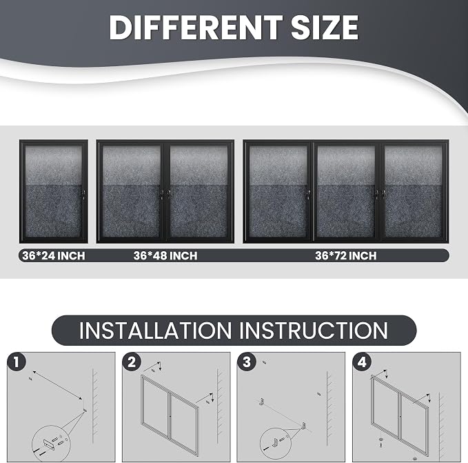 48"x36" Lockable Enclosed Bulletin Board, Outdoor Flet Weather-Resistant - Image 3