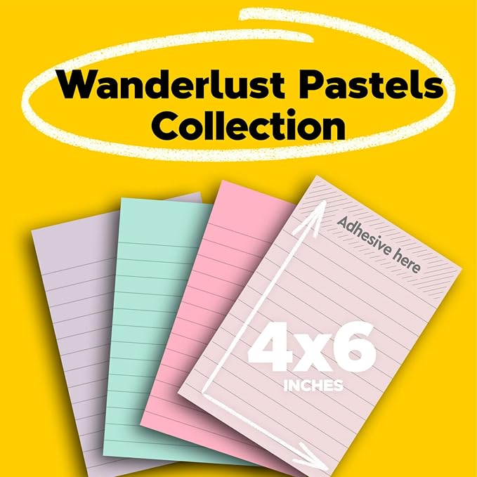 Post-it 100% Recycled Paper Super Sticky Notes, 2X The Sticking Power, 4x6 in - Image 2