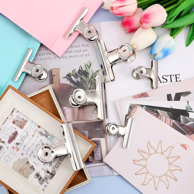 24 Pack Hinge Clips, Large Metal, 3 Sizes, Stainless Steel - Image 6