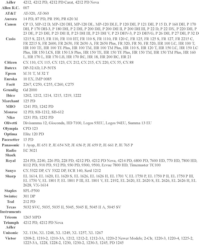 (12 Pack) Calculator Ink Roller Fits Sharp EL-1801V EL-1750V EL-1611V Casio HR-170RC HR-200RC HR-300RC Canon P23-DHV-3 and More Black/Red IR-40T CP-13 EA-772R Compatible/Replacement by COMPUMATIC-DeskLoop Office