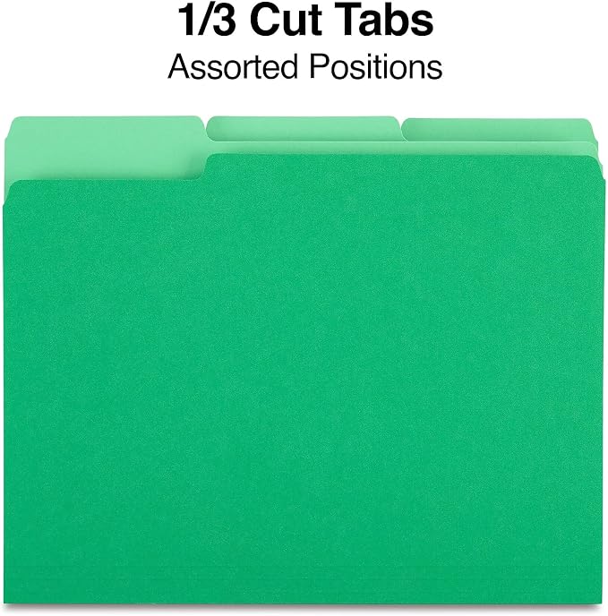 Staples File Folder, Letter Size, 1/3‑Cut Tab, Durable Paper Stock, 200/Carton - Image 3