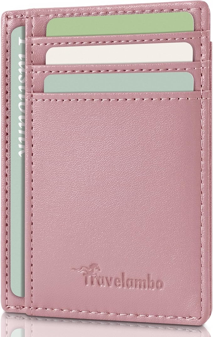 Travelambo Slim Wallet Front Pocket Minimalist Leather RFID Blocking Medium Size - Image 8
