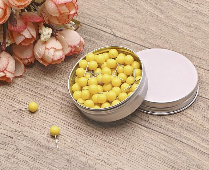 Tupalizy 100PCS 1/4 Inch Small Round Head Map Tacks Pins - Image 4
