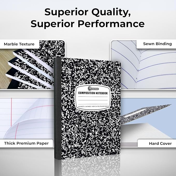 Rosmonde 5000 Pack Composition Notebook Bulk, College Ruled Sheets, 100 Sheets - Image 2