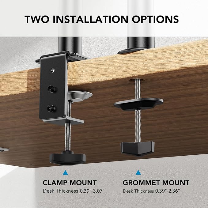 HUANUO Adjustable Monitor Stand, Single Arm Desk Mount for 32 inch Screen and 17 inch Laptop, Heavy Duty Ergonomic Bracket Holds 22lbs-DeskLoop Office